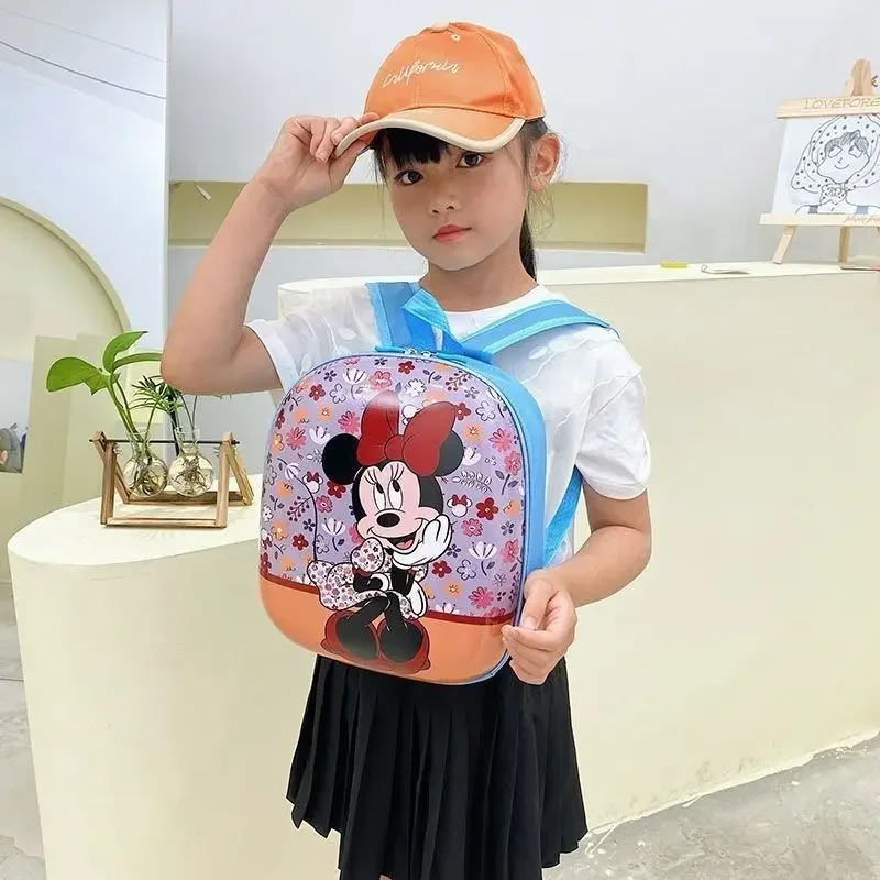 Disney Mickey mouse Minnie Stitch school bag kindergarten boy girl backpack frozen minnie cute cartoon egg shell backpack 3
