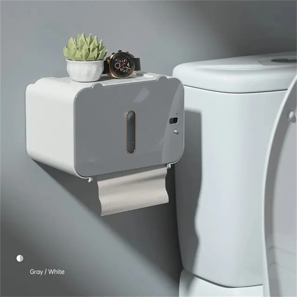 Toilet Paper Holder Induction Toilet Paper Holder Shelf Automatic Paper Out Wc Rack Wall-Mounted Toilet Dispenser Bathroom Accessories