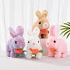 Electric Plush Rabbit Toy Walking Jumping Squeaking Tail Wagging Stuffed Bunny Doll Interactive Plush Toy For Kid Gift 1