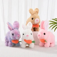Electric Plush Rabbit Toy Walking Jumping Squeaking Tail Wagging Stuffed Bunny Doll Interactive Plush Toy For Kid Gift 1