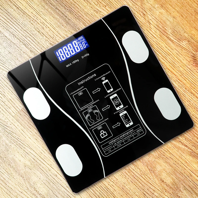 Body Fat Scale Smart Wireless Digital Bathroom Weight Scale Body Composition Analyzer With Smartphone App Bluetooth GUANYAO