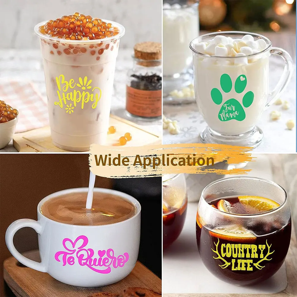 12x10in Hot Sensitive Color Changing Vinyl Adhesive Craft Film Sheet 3 Colors with 2pcs Transfer Paper For Cut Cup Home Decor