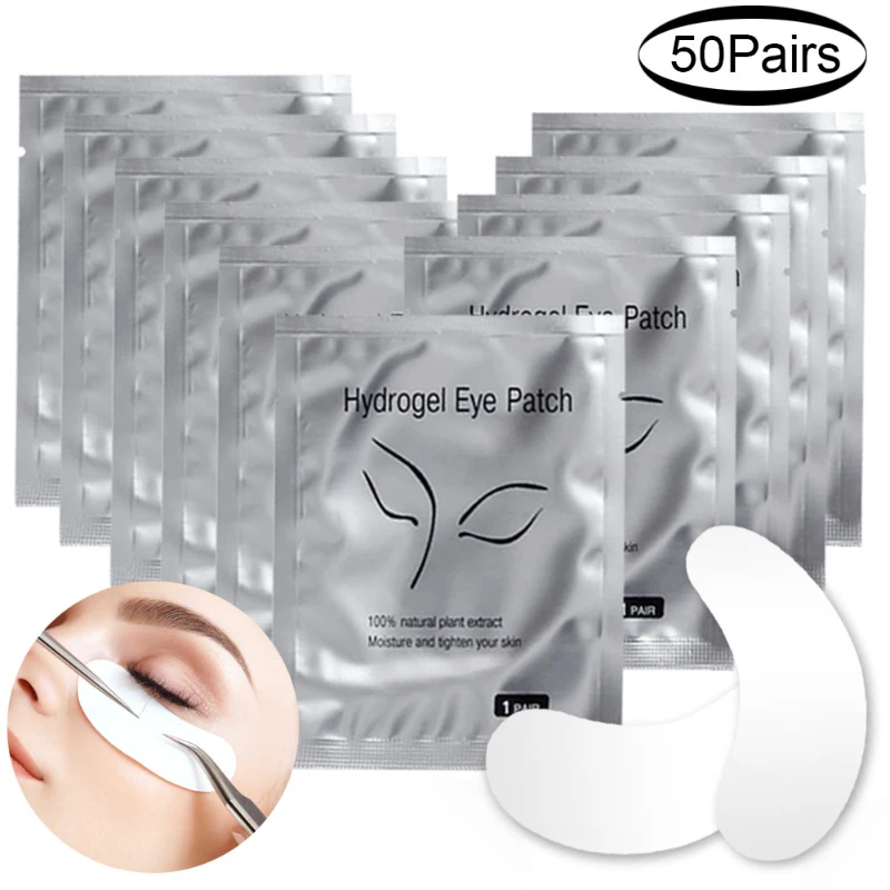 50 Pairs Eyelash Under Eye Patches Eye Pad Isolation Remove Hydrogel Patch Sticker Gasket Eyelash Extension Makeup Tools