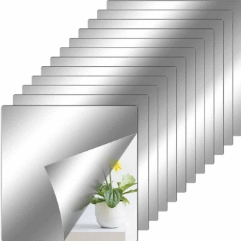 8/12 pezzi fogli di specchio autoadesivi specchi flessibili Non in vetro adesivi murali a specchio rimovibili Home Room camera da letto 3D Wall Decor 1