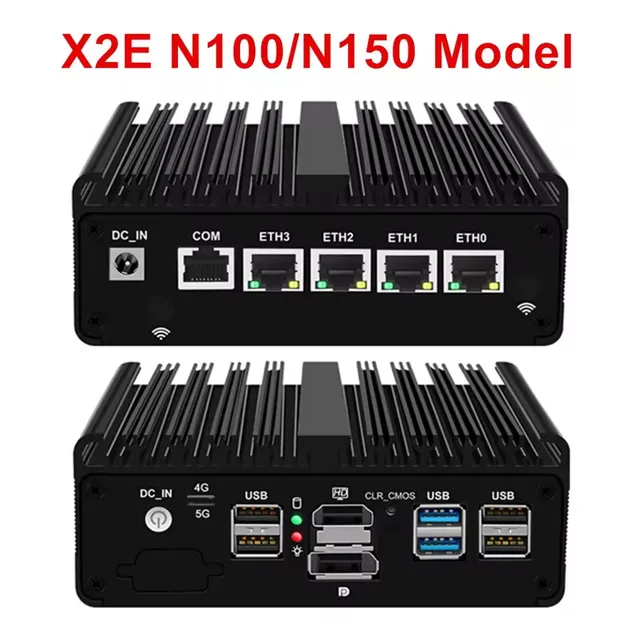 Topton Новый 4x2.5G i226 LAN Intel N150 N100 Брандмауэр Компьютер N5105 N5100 Мягкий маршрутизатор Промышленный безвентиляторный мини-ПК pfSense PVE ESXi 3