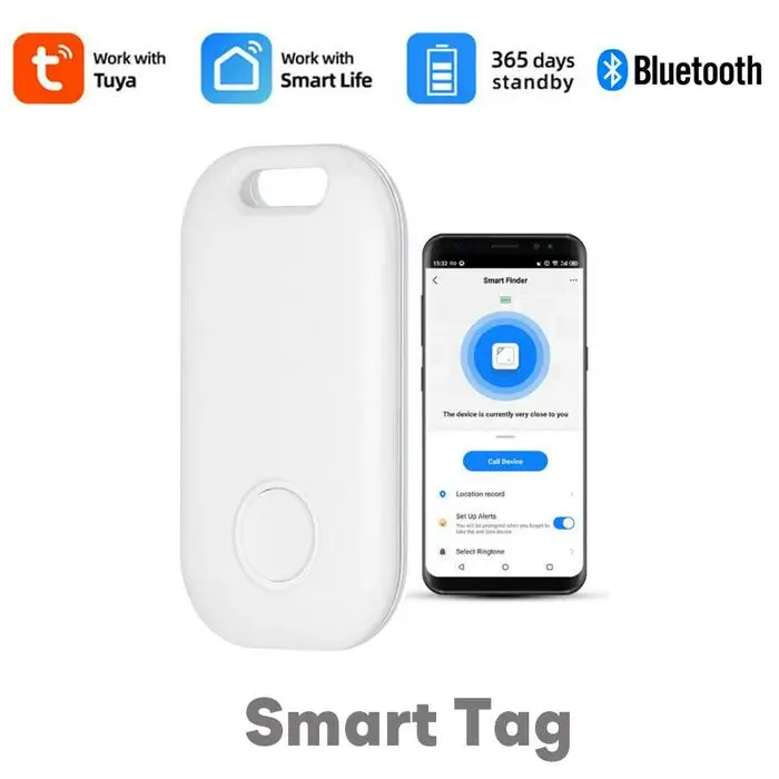 Tuya Mini Anti Lost GPS Tracker Smart Wireless Bluetooth compatible Location Tracker Tag Keychain Alarm 2