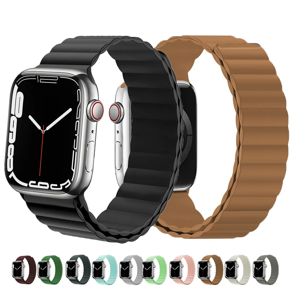 

Magnetic strap For Apple watch band 45mm 44mm 40mm 41mm Ultra 49mm 42mm 38mm Silicone Bracelet correa iWatch series 7 6 SE 5 3 8