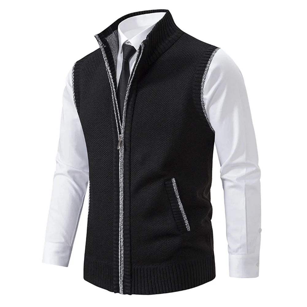 

Mens Casual Knit Waistcoat Vest Slim Fit Sleeveless Cardigans Fleece Thickened Perfect for Daily Wear Sizes M 4XL