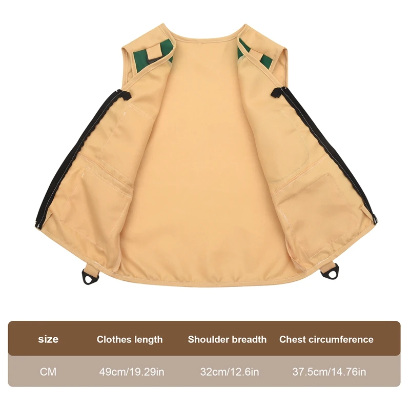 ABUM-Outdoor Adventure Kit,Young Kid's Khaki Cargo Vest And Hat Comfortable And Durable Explorer Costume Role Play Toy