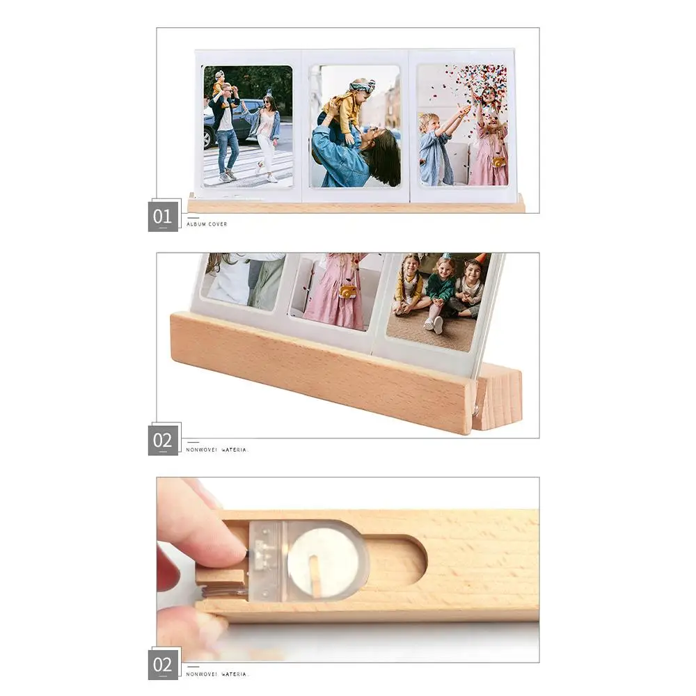 Desktop Decor 3 in 1 3 inch Photo Frame Acrylic LED Light Instant Film Camera For Mini Portrait Door for Photos Picture Frame