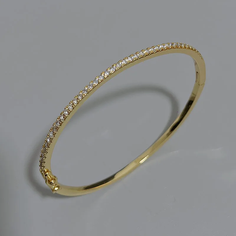 Top Quality Fashion Lovely Bangle Pure Sterling 925 Silver Jewelry For Women Design Bangle Cute Diamond Party Gift Jewelry Size6 3