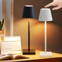 USB Rechargeable LED Table Lamp Touch Switch 3 Color Tempurture Dimmable Desk Lamp Modern Office Bar Restaurant Ambiance Light 1