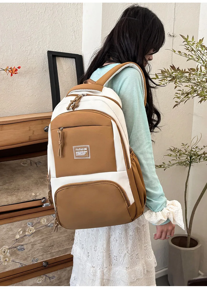 2026 neueste Große Kapazität Student Rucksack Unisex Einfache Laptop Tasche Nylon Rucksack Für Studenten Verdicken Doppel Schulter Taschen – Detail 22