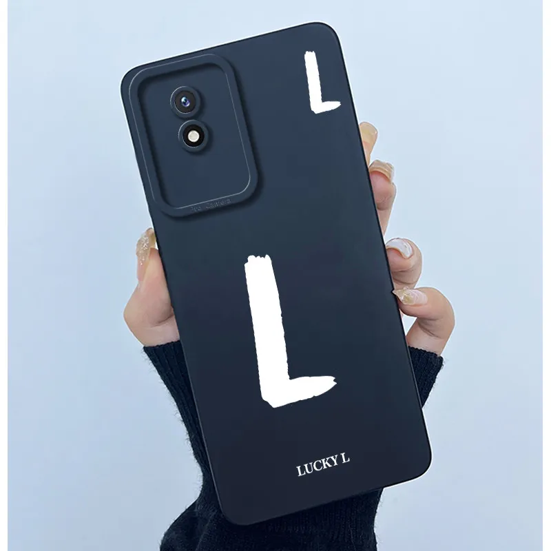 Lucky Initial Letter Silicone Soft Phone Case - Stylish Protective Bumper Cover