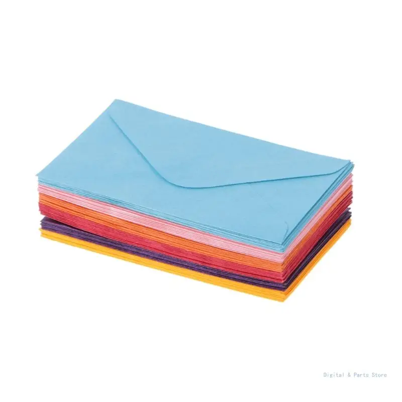 

M17F 50PCS Invitation Envelope Multi-color for Wedding Holiday Birthday 2.4'' 4''