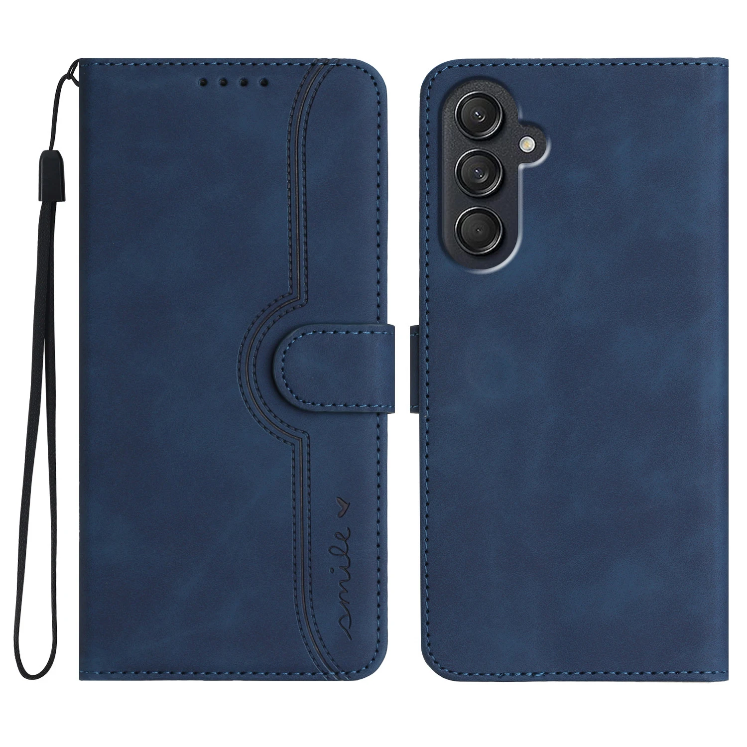 Leather Flip Wallet Phone Case with Card Slots and Stand Feature