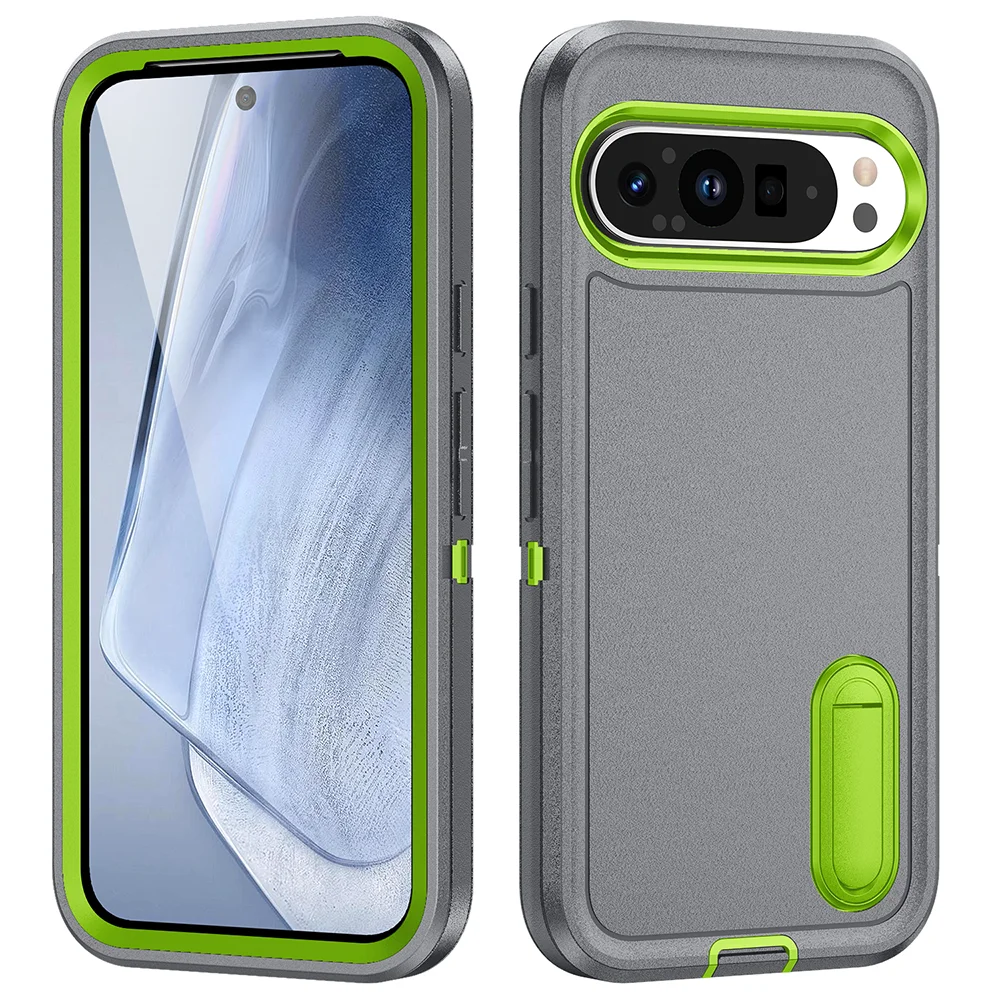 Heavy Duty Dual-Layer Armor Case with Kickstand - Military Grade Defender Matte Back Cover
