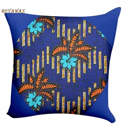 African Wax Fabric Sofa Decorative Cushion Cover Pillow Pillowcase Pure Cotton Ankara 45*45 Throw Pillow Home Decor Pillowcover
