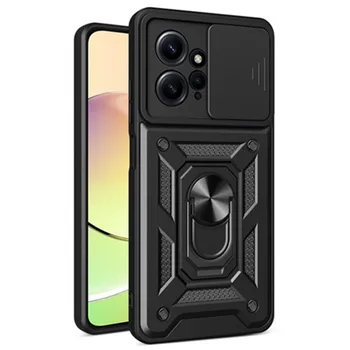 Coque arrière antichoc avec anneau magnétique pour Xiaomi, support de support, coques de téléphone blindées, Redmi Note 12, 4G
