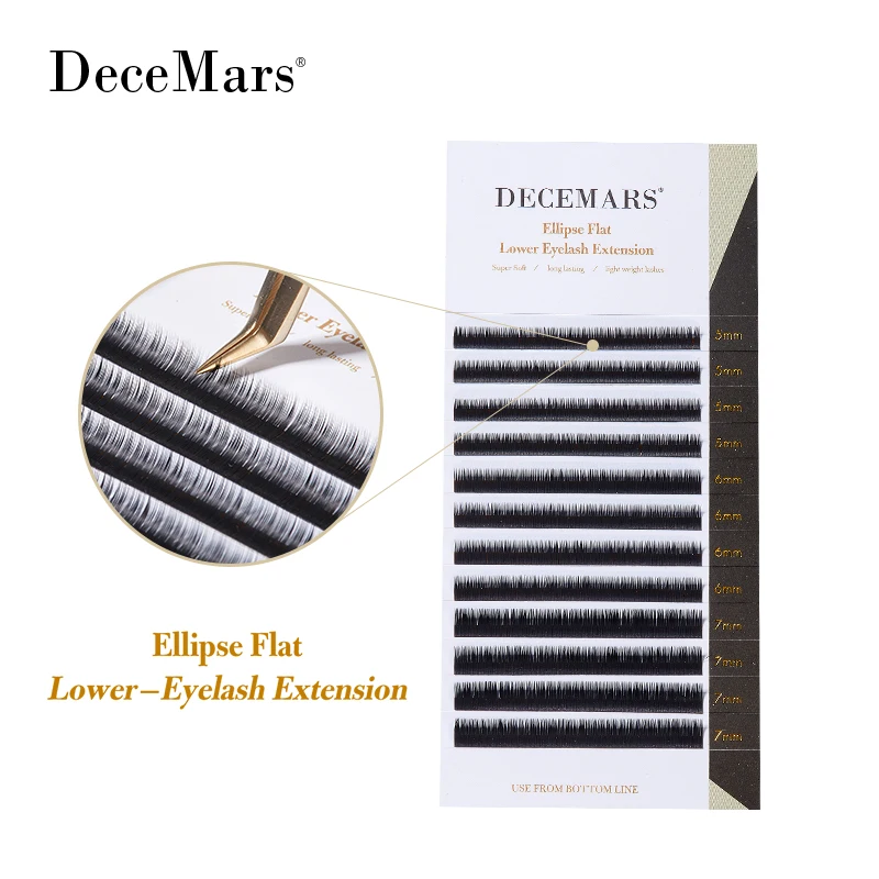 Eyelash Extensions Fake Eyelashes Eyelash Extension Eyelash Extension Lashes False Eyelashes DeceMars Ellipse Flat Lower Eyelash Extension 5mm 6mm 7mm Mix