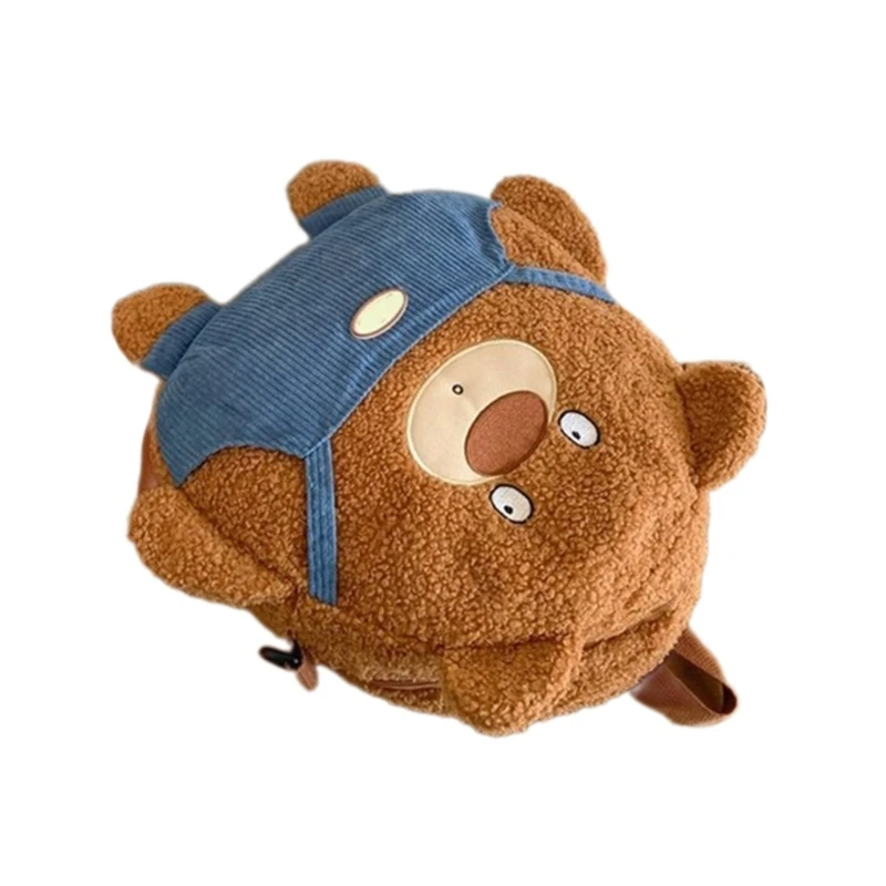 Women Plush Shoulder Bag Girls Bear Backpack Cartoon Animal Crossbody Bag
