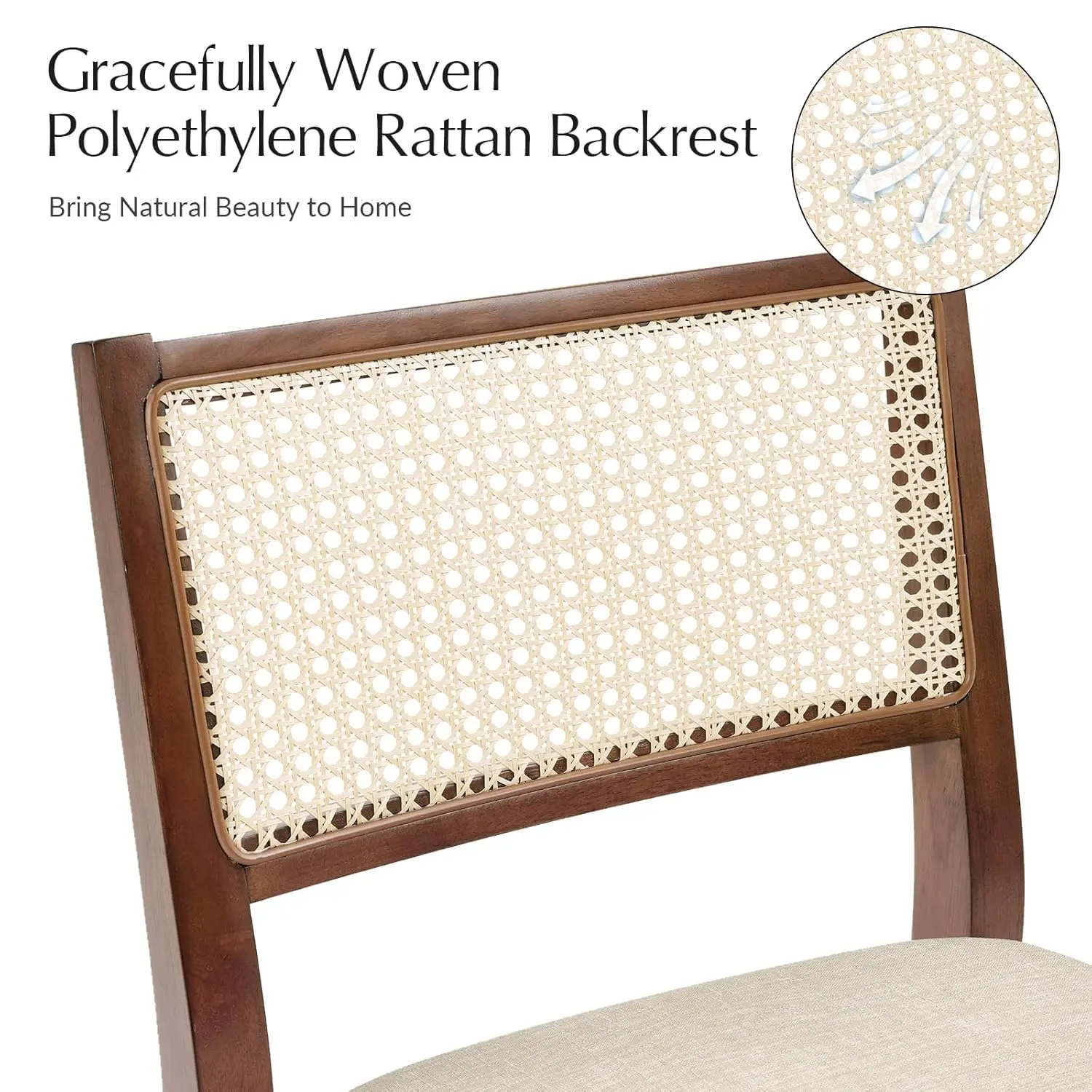 Rattan Dining Chair Set of 4 - View 5