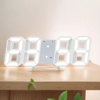 3D LED Digital Wall Clock with Adjustable Brightness Triple Alarm Temperature Display for Home Office Use 1