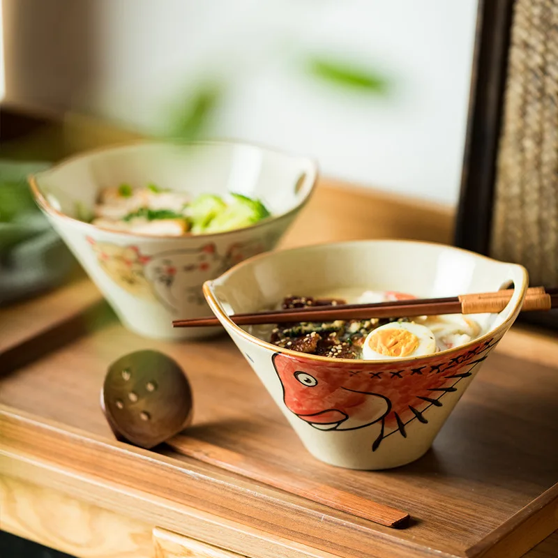 HKLIVING 70s keramiek: ramen bowl, verge (set of 2