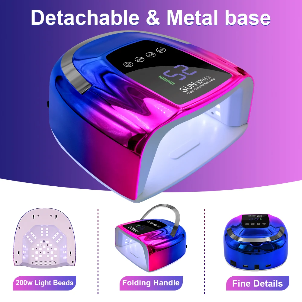 Cordless Rechargeable UV LED Nail Lamp With LED Display Wireless 48LEDS Nail Drying Lamp For Curing All Polish Gel Salon Tools 5