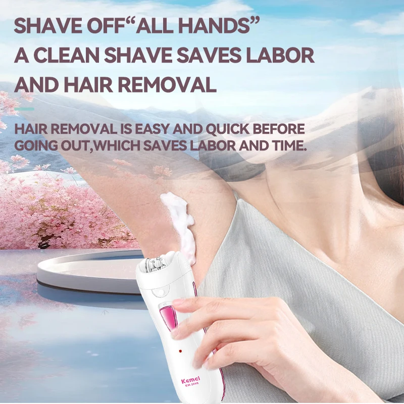 KEMEI km-290r Rechargeable Electric Lady Epilator Women's Hair Removal Electric Shaver For Women Epilator 3