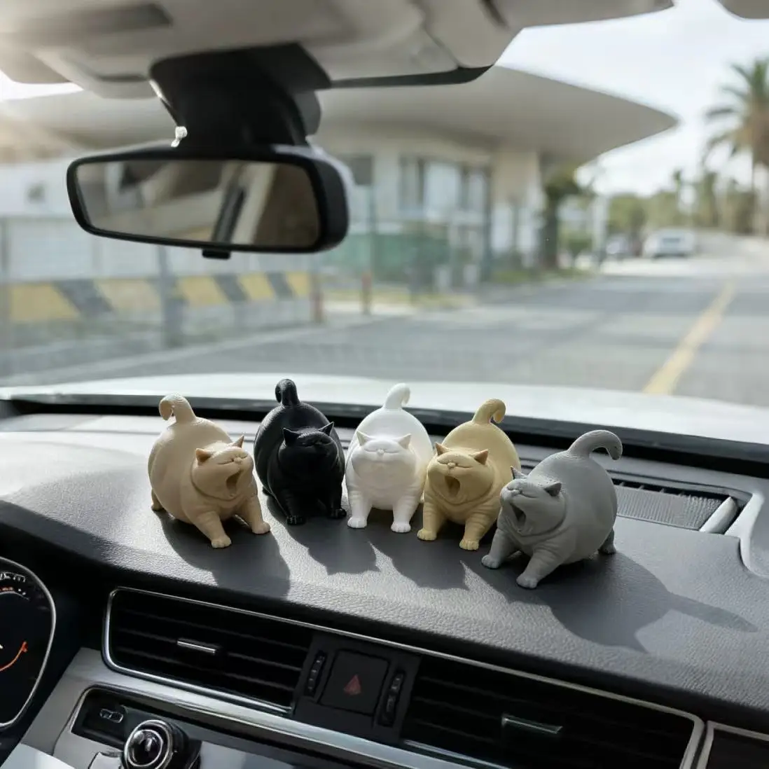 5pcs Yawning cat Car Interior Accessory，Dashboard D..