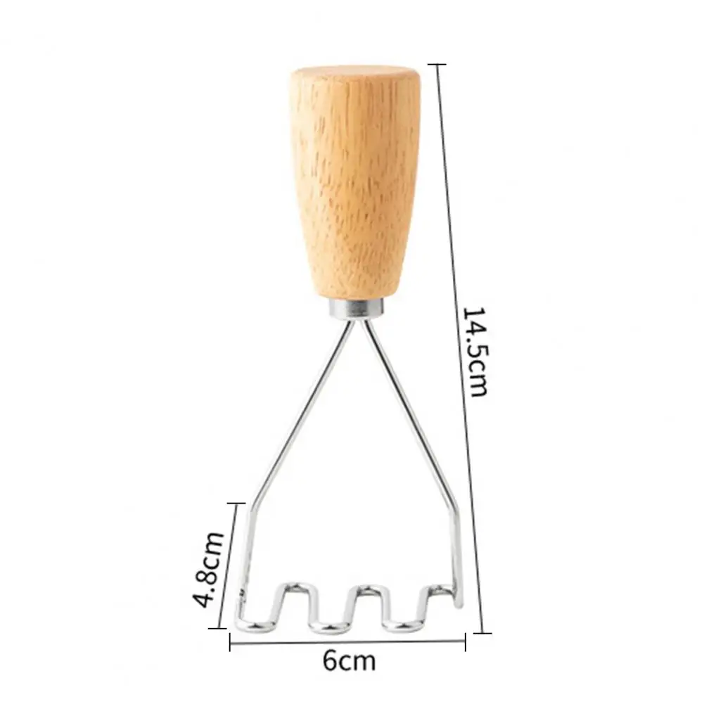 Stainless Steel Potato Masher Standing Wooden Handle Manual Carrot Avocado Vegetable Food Mashing Tool Kitchen Baking Gadgets