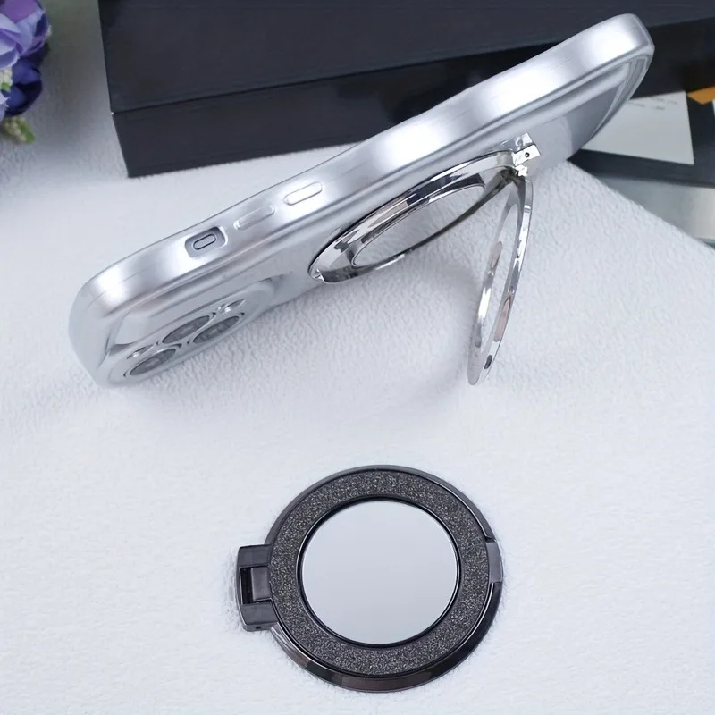Ringgriff, magnetischer Telefonhalter, drehbarer runder Spiegel, glitzernder Bling-Halter für iPhone 17, 16, 15, Redmi, Samsung-Handyhalter – Detail 7