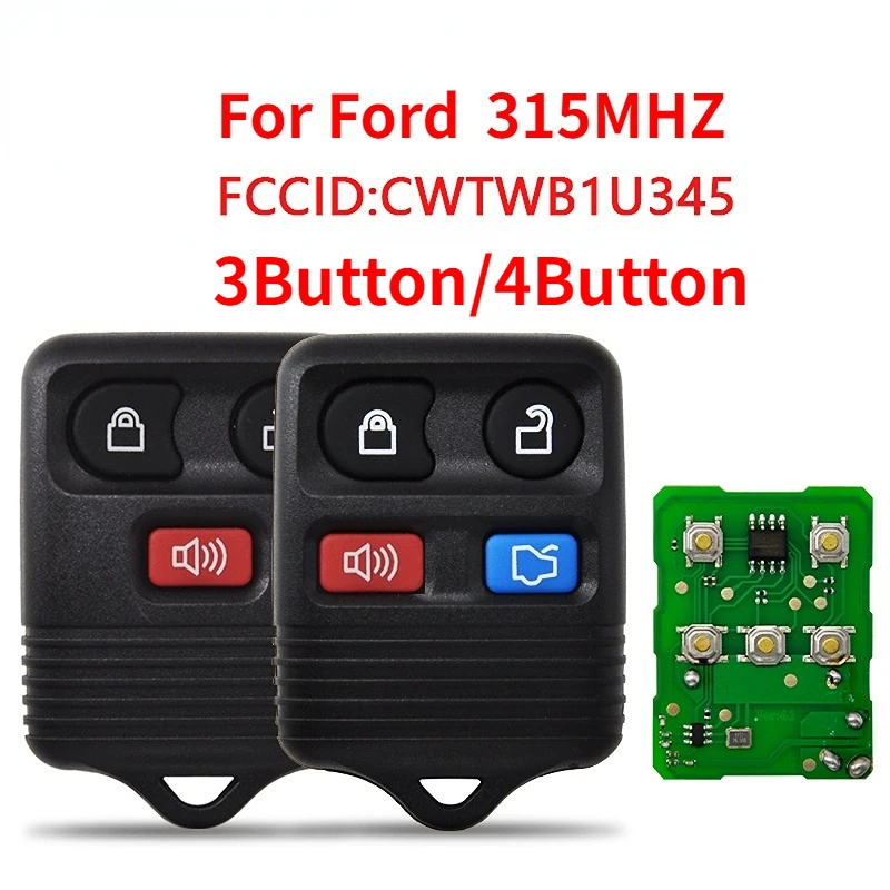 1pc 3/4 Button Remote Car Key Transit Keyless Entry Fob CWTWB1U345 315MHz for Ford Mazda Remote Control Clicker Transmitter 2pcs car keyless option replacement keyless entry remote control key fob clicker transmitter 3 button cwtwb1u345 315mhz