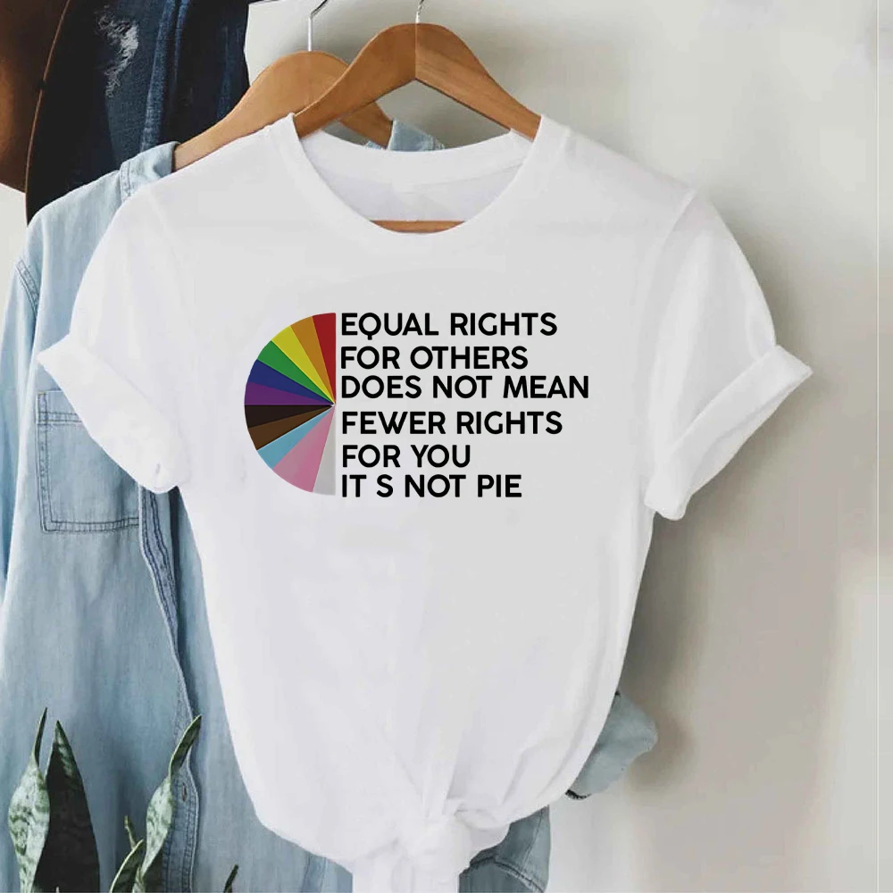 

Одинаковые права для других не означает меньшее количество прав для вас рубашка это не пирог женские рубашки ЛГБТ радужные футболки летний топ