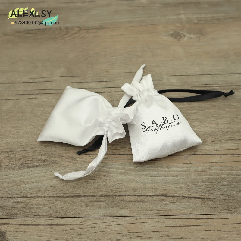 microfiber velvet gift bags packing jewelry organizer pouch cosmetic wedding candy wrappling reusable sachet custom logo print Silk Gift Bags Satin Drawstring Pouch High-quality Champagne Packaging Jewelry Necklace Bead Hair Cosmetic Storage Sachet Logo