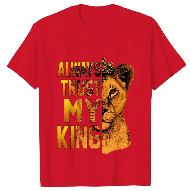 Lion King and Queen Couples T Shirt Love Top Fashion Short Sleeve - Main Image