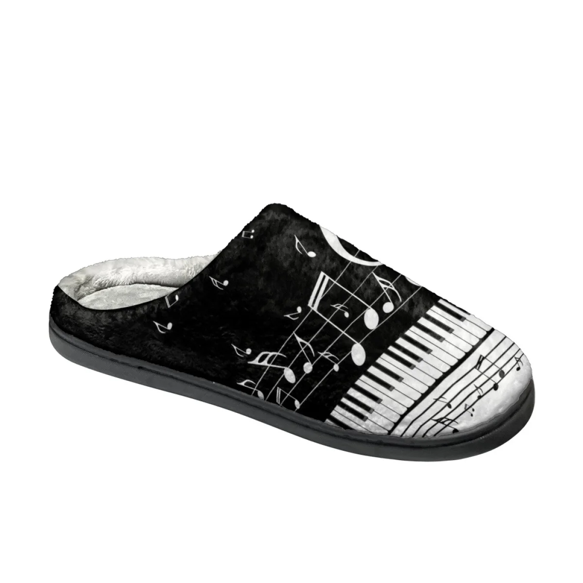 Music Notes Design Warm Winter House Slippers Casual Women Bedroom Cotton Slipper Comfortable Female Flats Floor Shoes Zapatos