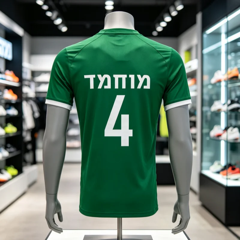 26-27 Neues Haifa Maccabi Fußballtrikot Sommer 3D-Druck Schnelltrocknendes Sport-Kurzarm-T-Shirt für Männer und Frauen Familienkleidung