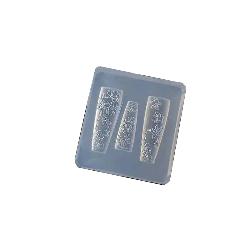 1Pcs Cartoon Weihnachten Silikon Nagel Form Barock Französisch Stil Hohe Transparent 3D Relief Nagel Vorlage DIY Nail art Dekorationen – Detail 6