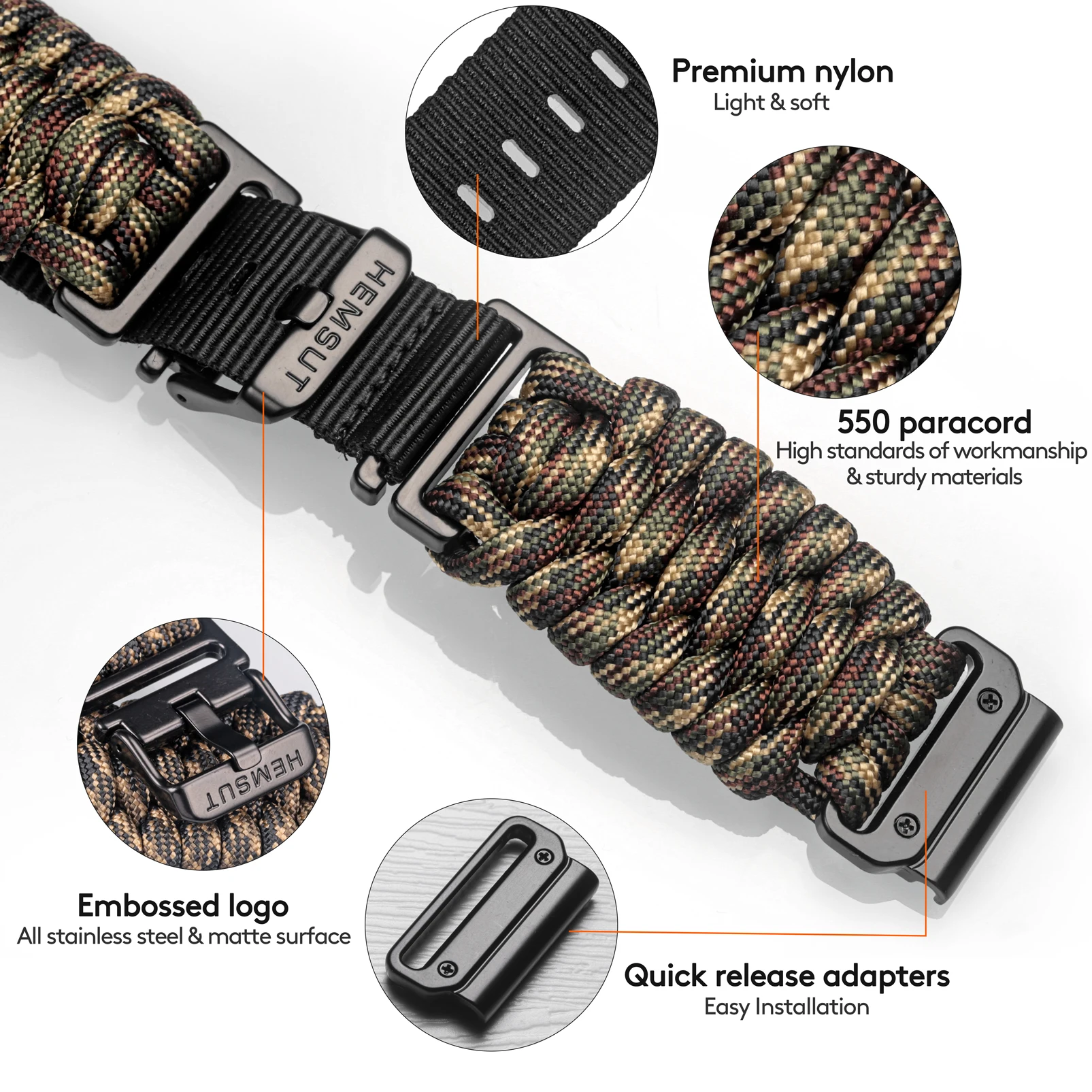 Hemsut Quickfit Strap for Garmin Watch Fenix 7 MK3 Foreruner