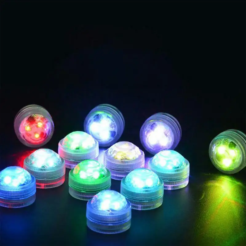Submersible Tea Lights Waterproof Tea Light Fish Bowl Small Lamps With Remote Control Battery Powered Color Changing Hot Tub