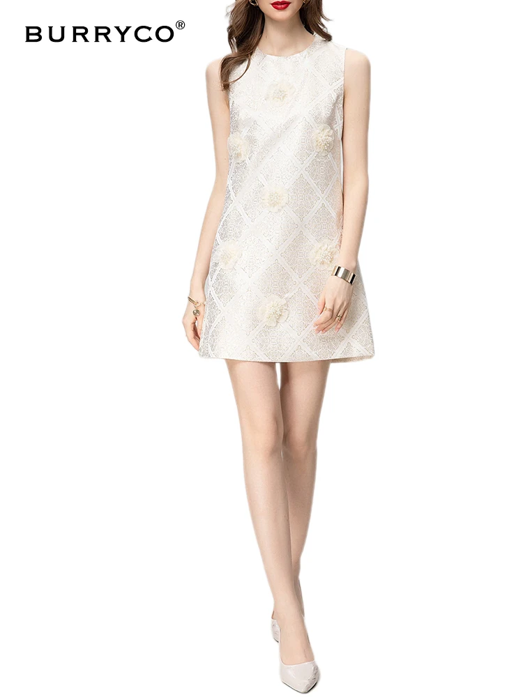 

Женское летнее платье BURRYCO, новинка 2024, роскошное стильное платье без рукавов с 3D цветочным принтом