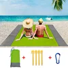 2025 Fashion No Sand Beach Towels Mat Anti Sand Beach Mat Waterproof Beach Blanket Oversized Pocket Picnic Camping Windproof Mat