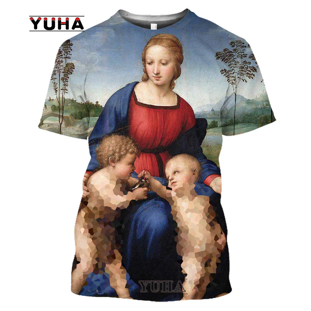 Camiseta de la Virgen María para mujer, camiseta informal Harajuku con  cuello redondo, Camiseta con estampado 3d de dibujos animados religiosos de  Jesús, ropa femenina, moda - AliExpress