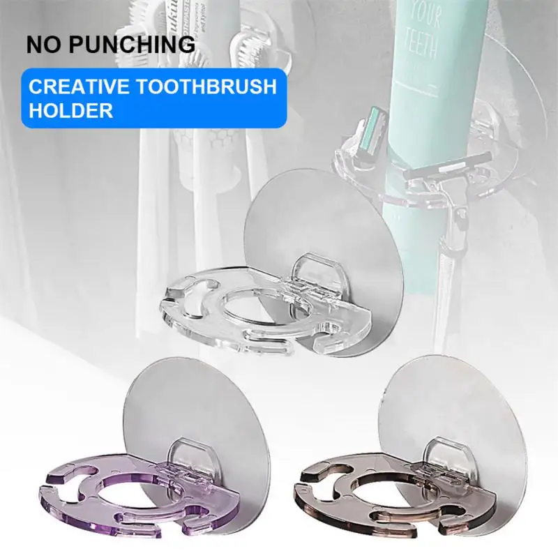 Toothbrush Holder Bathroom Storage Rack 1PC Plastic Toothbrush Holder Toothpaste Storage Rack Razor Toothbrush Dispenser Bathroom Storage Rack Bathroom Accessories Tool
