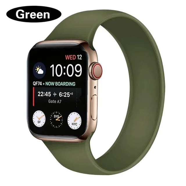 Silicone Solo Loop Watch Band - Vibrant and Comfortable Strap for All Apple Watch Sizes