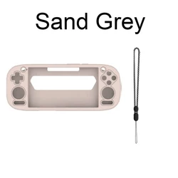 Silicone Protective Case with Anti - Drop Rope and Anti - Scratch Soft Shell Cover for Handheld Console Accessories (Sand Grey)