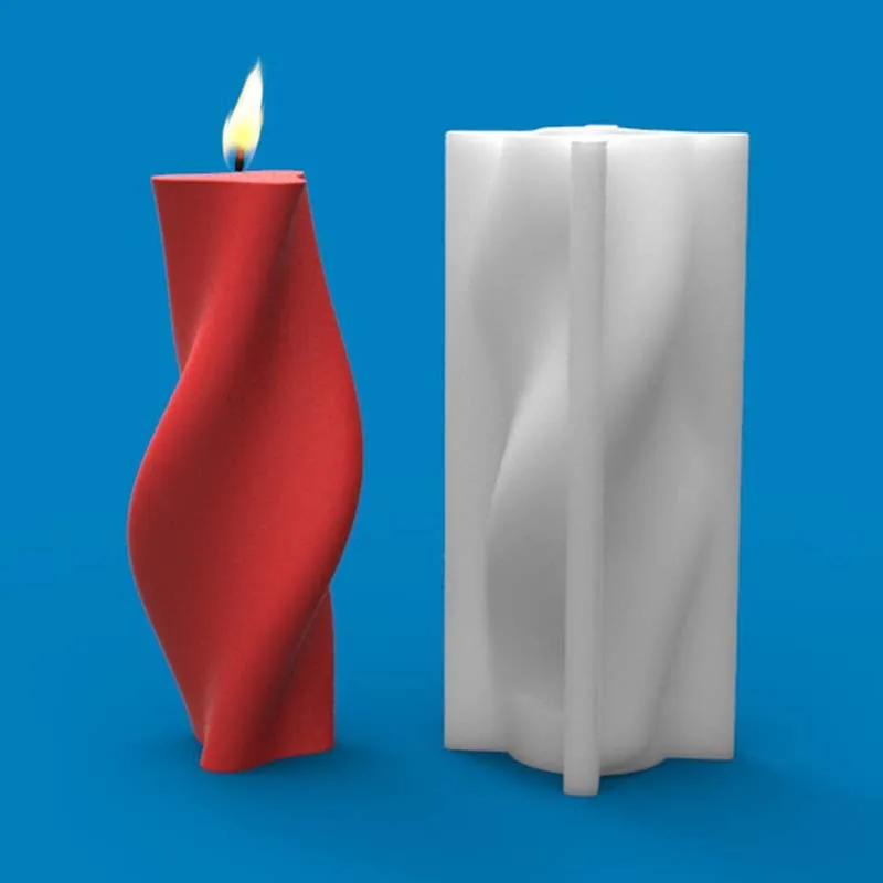 Geometric Strip Cylinder Diy Candle Making Kit Silicone Mold for 3d