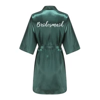 Robe de mariée d'équipe de fête de mariage avec lettres blanches, pyjama Kimono en Satin, peignoir de demoiselle d'honneur, YE6522 3